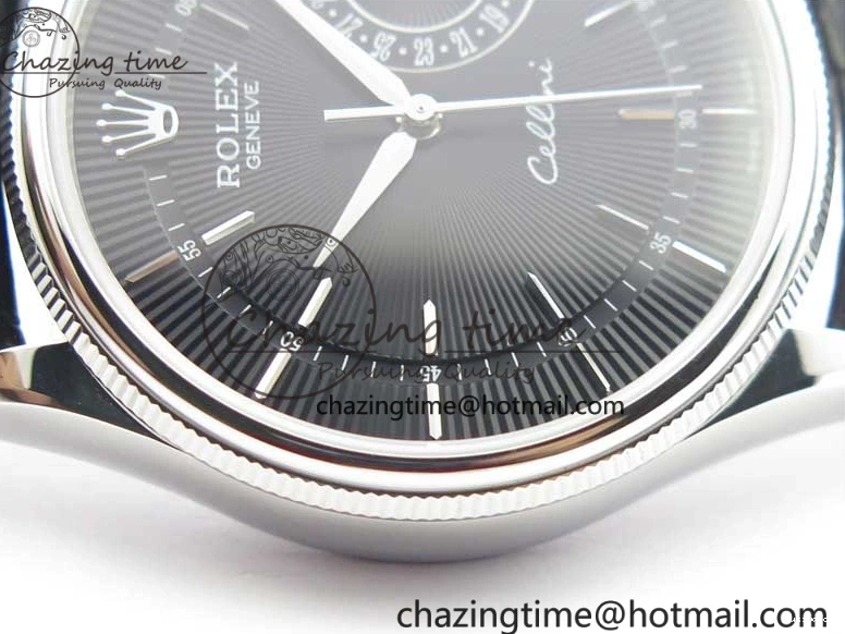 Edition SS on SA3165 Black Leather Strap Black Sticks Date Dial BP Maker Best Markers Real 50519 Cellini 1117